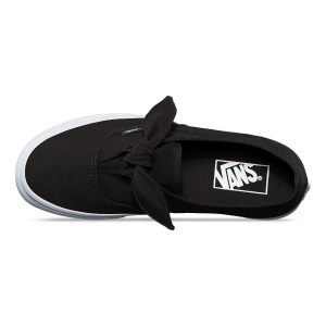 Vans Bayan Spor Ayakkabı Canvas Authentic Knotted Siyah/Beyaz | 34679-820